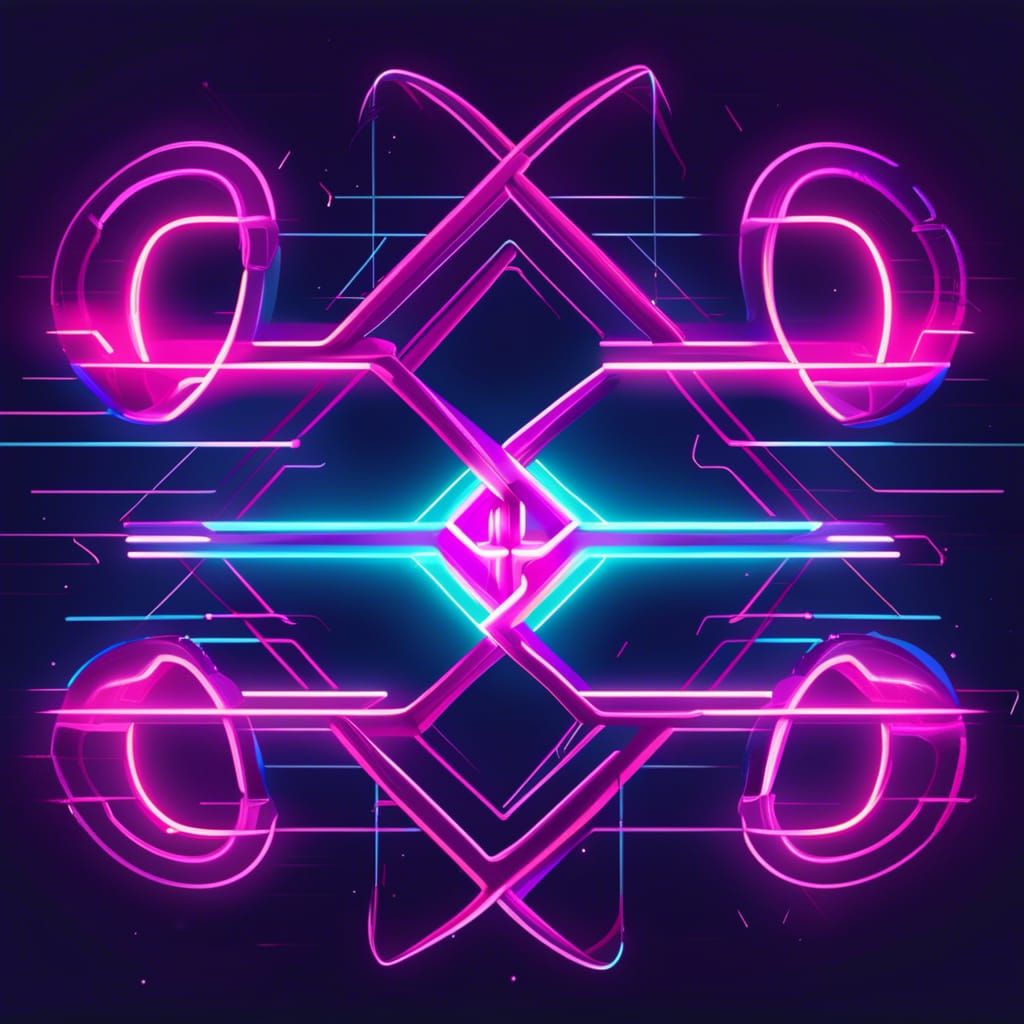 Neon Infinity Symbol in Synthwave Style