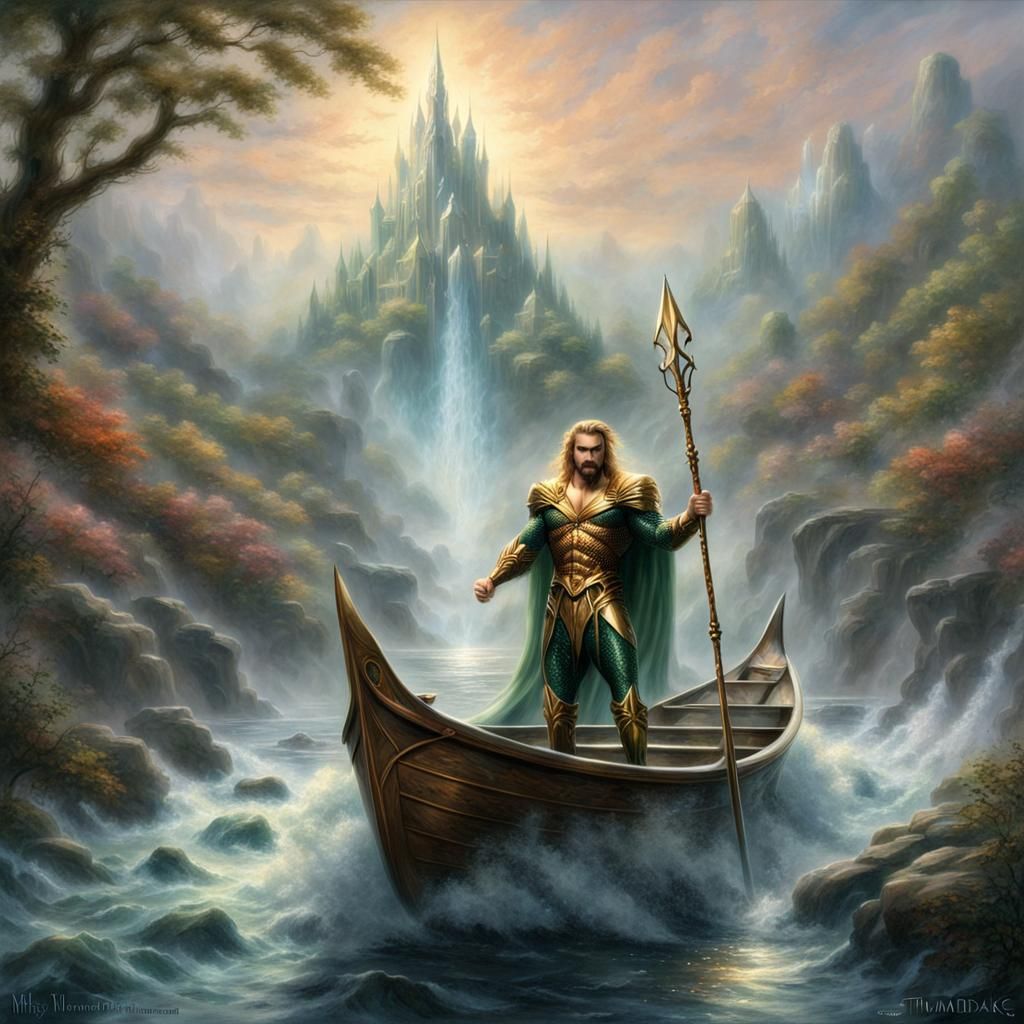 Aquaman as Ethereal Elven King in Fantasy Art