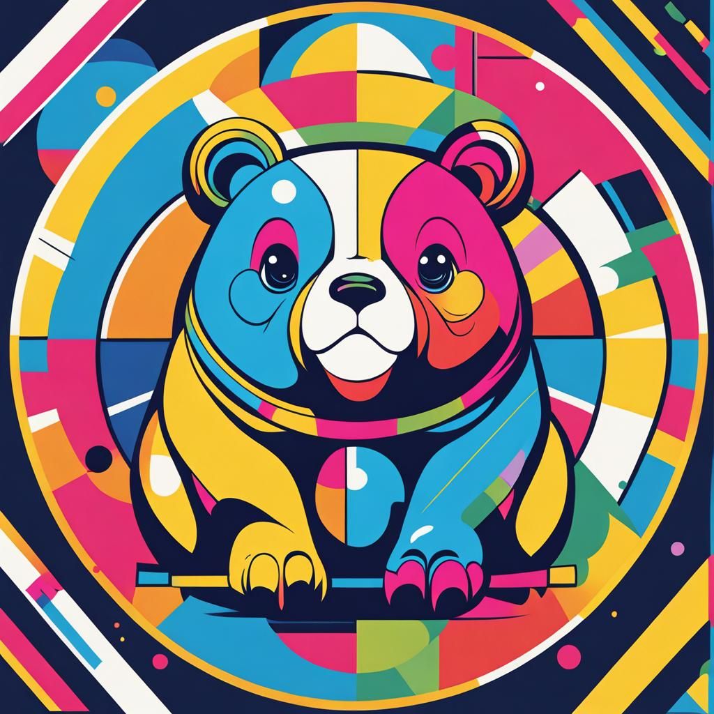 Care Bear in Pop Art Screen Print Style