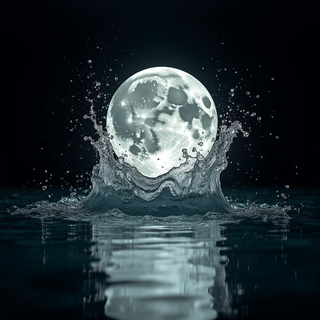 Full Moon Plunges into Turbulent Ocean Waves