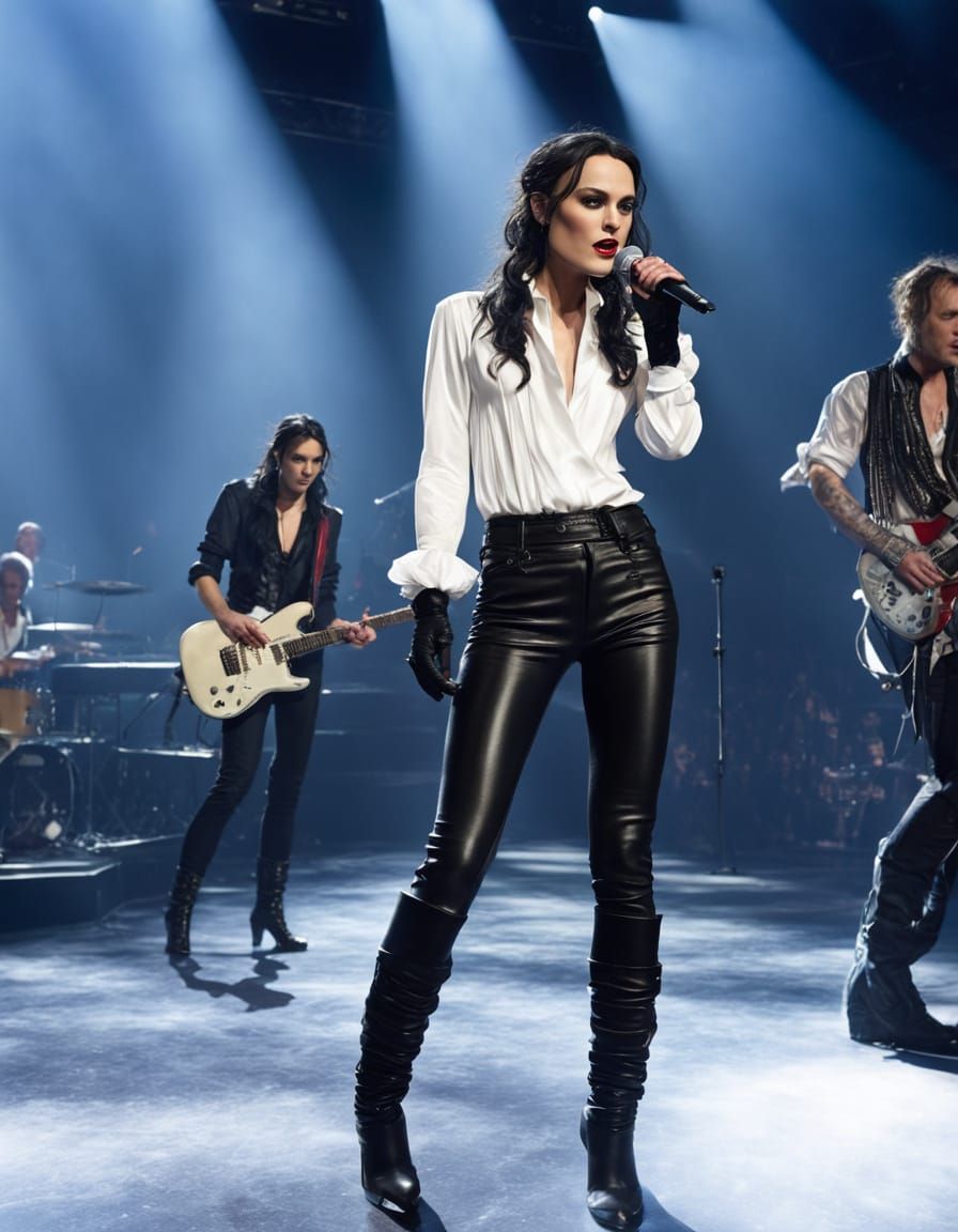 Keira Knightley as Rockstar Pop Singer on Stage
