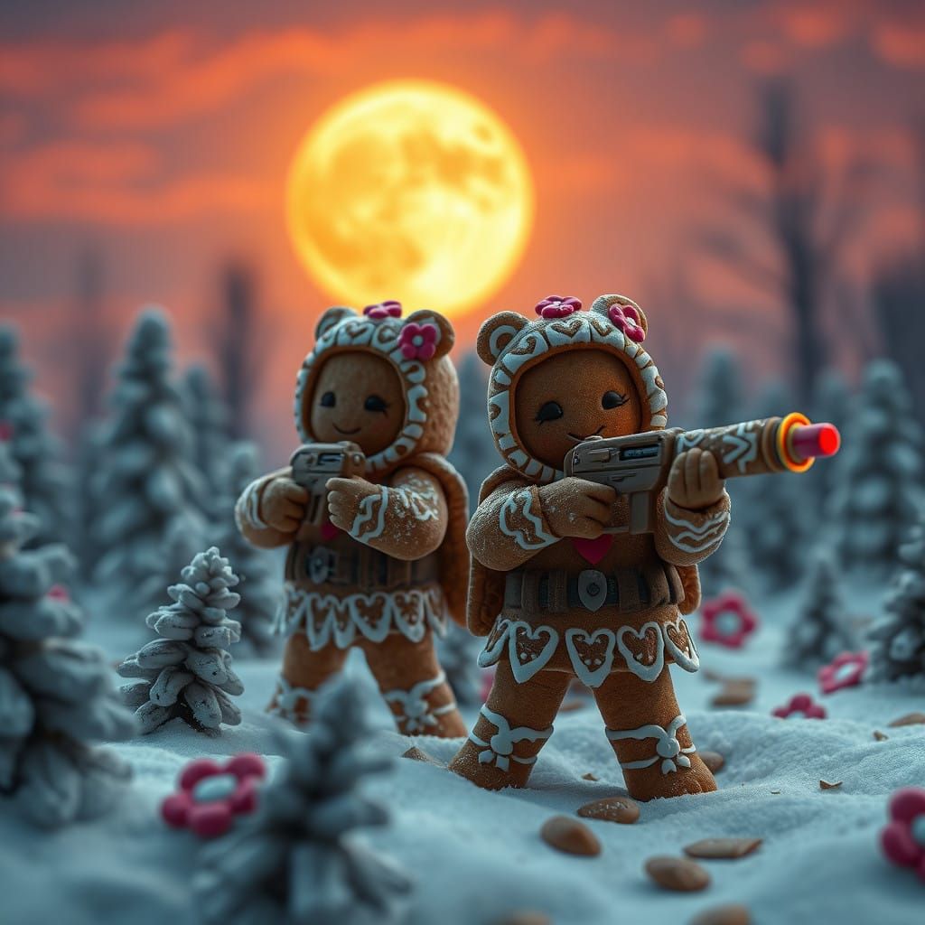 Gingerbread Army in Whimsical Sugar and Chocolate Armor