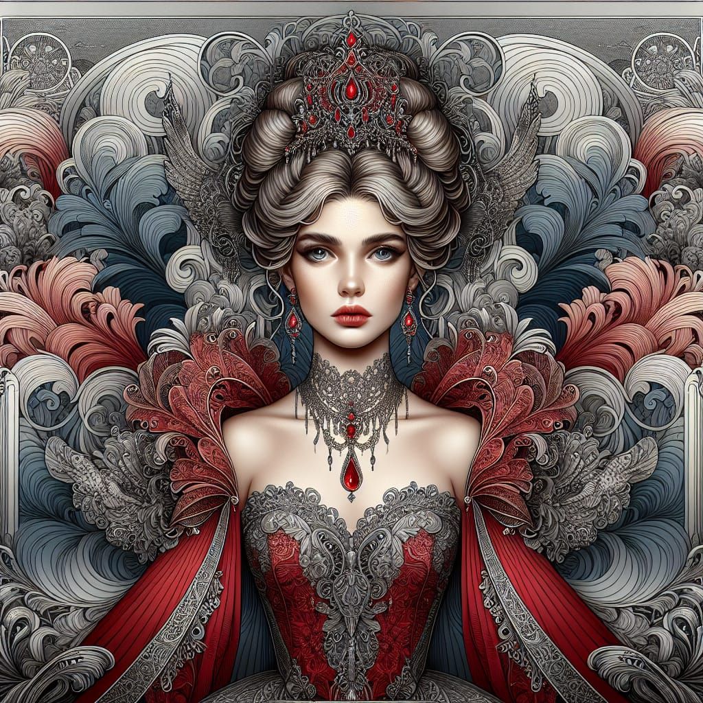 Elegant Lady in Art Deco Digital Artwork