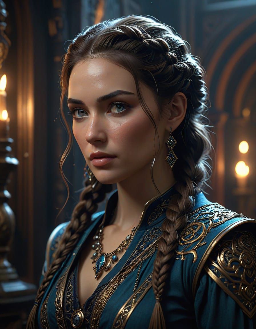 Ethereal German Goddess in Gothic Realism Style