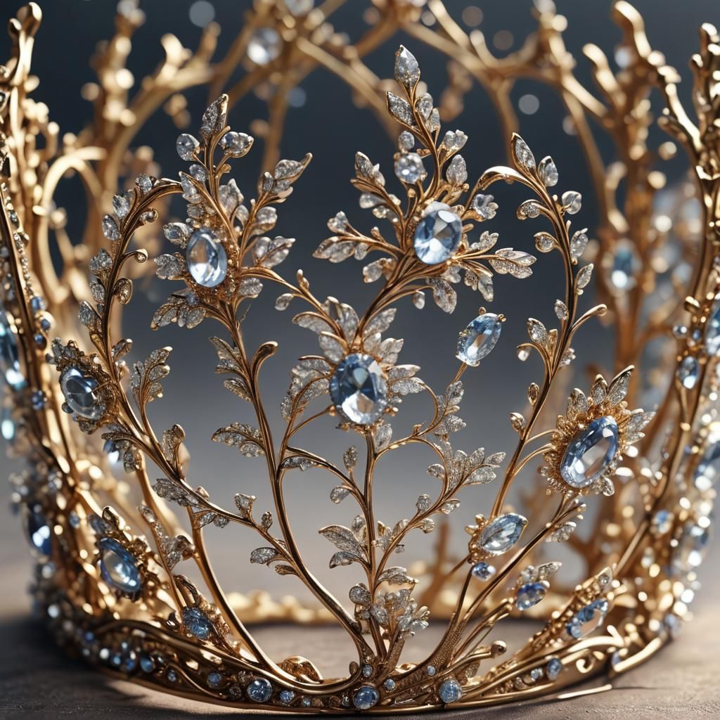 Glittering Gem Tiara: Hyperrealistic Photorealistic Renderin...