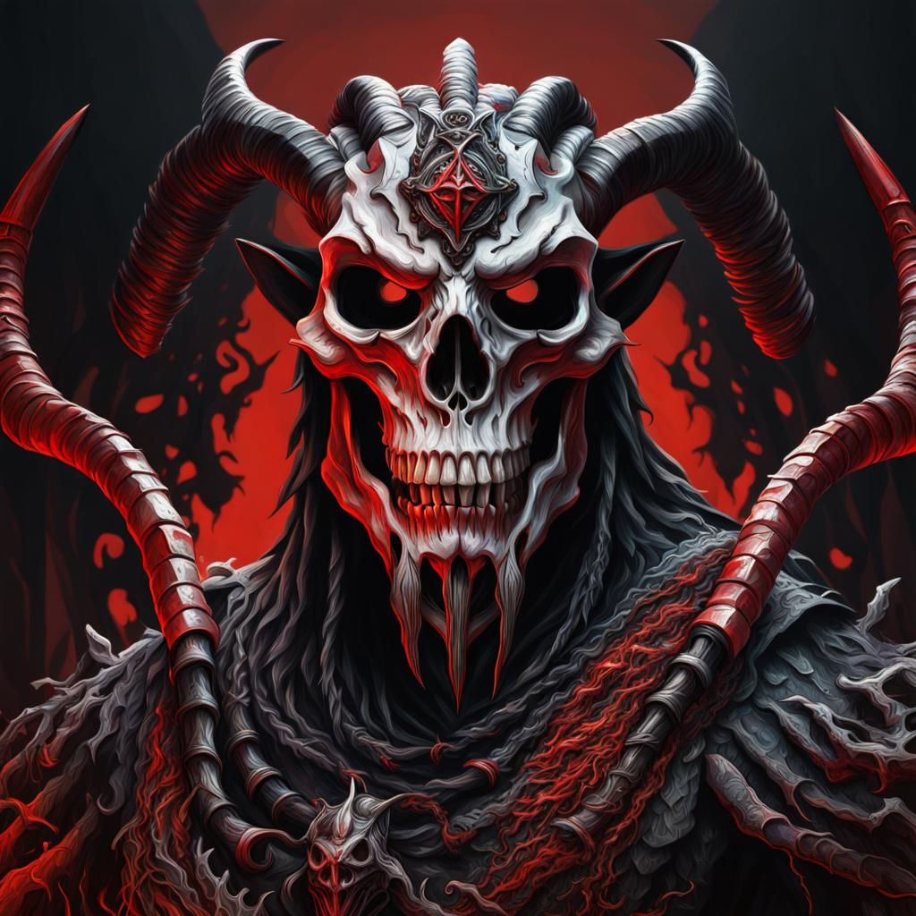 Terrifying Goat Skull Mask in Hyperrealistic Style