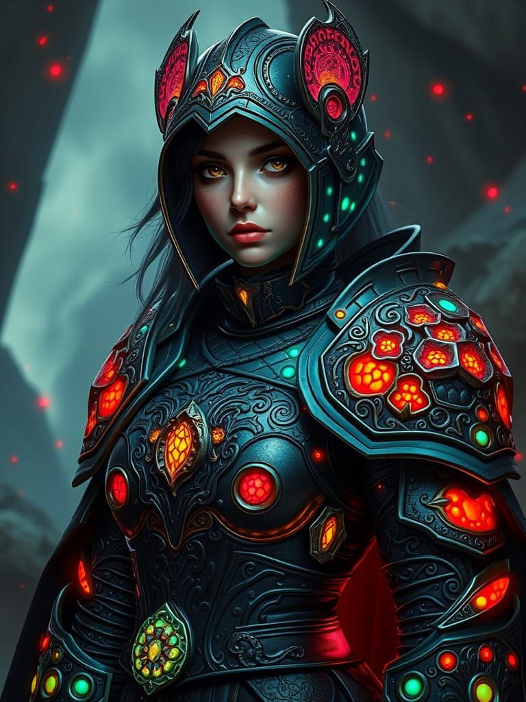 Eldritch Knight in Bioluminescent Armor