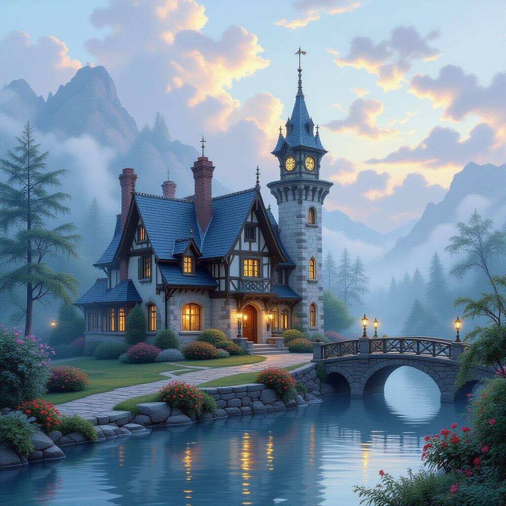 Ethereal Fantasy Paper World in Mist