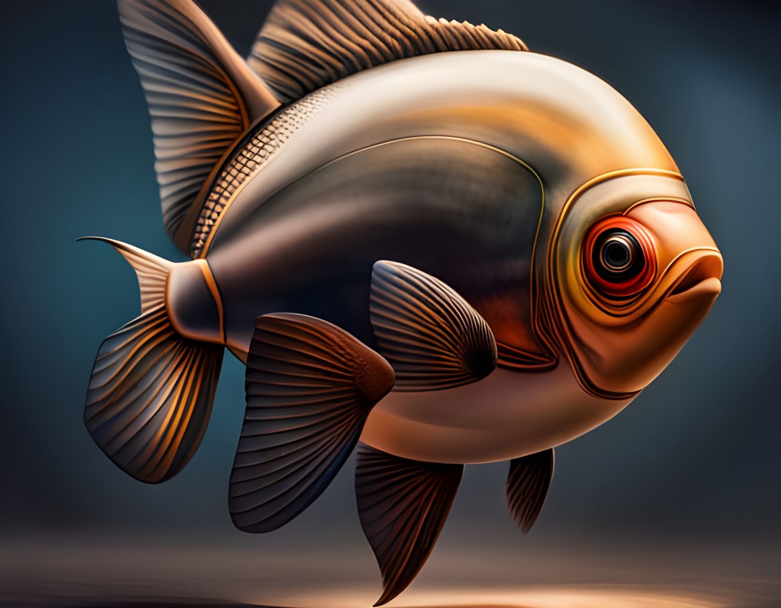 Photorealistic Air Fish Swimming in a Room in 8k
