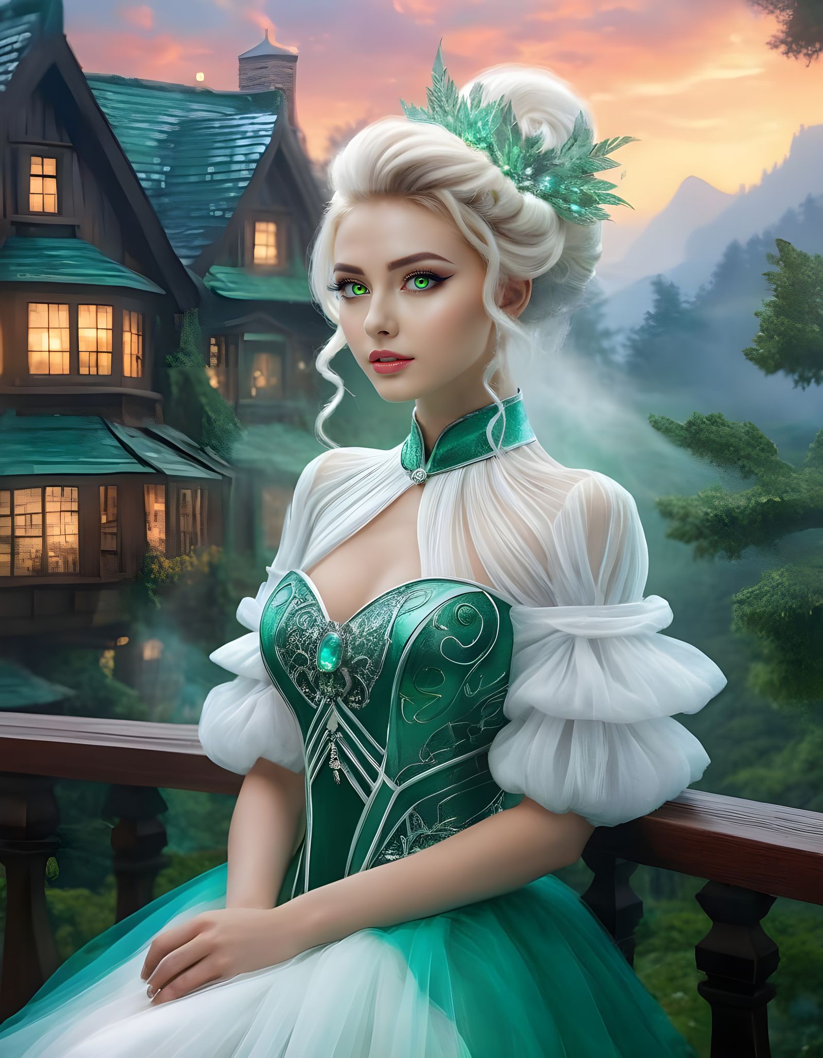 Serene Country Girl Basks in City Lights Under Starry Night ...