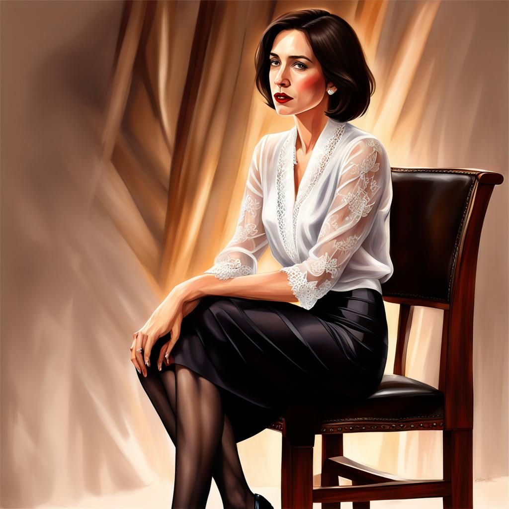 Maia Sandu Portrait in Pencil Skirt, Digital Painting