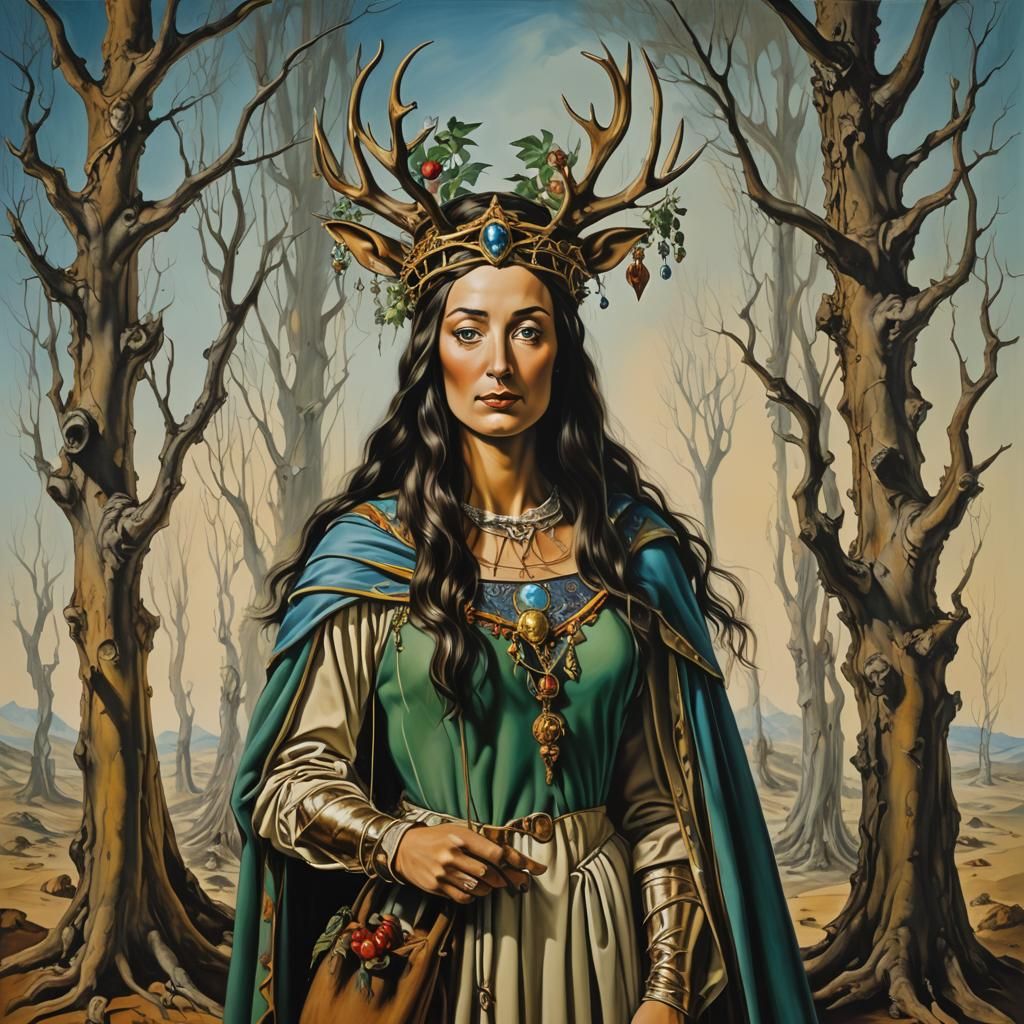 Surrealist Maid Marian in Melting Sherwood Forest