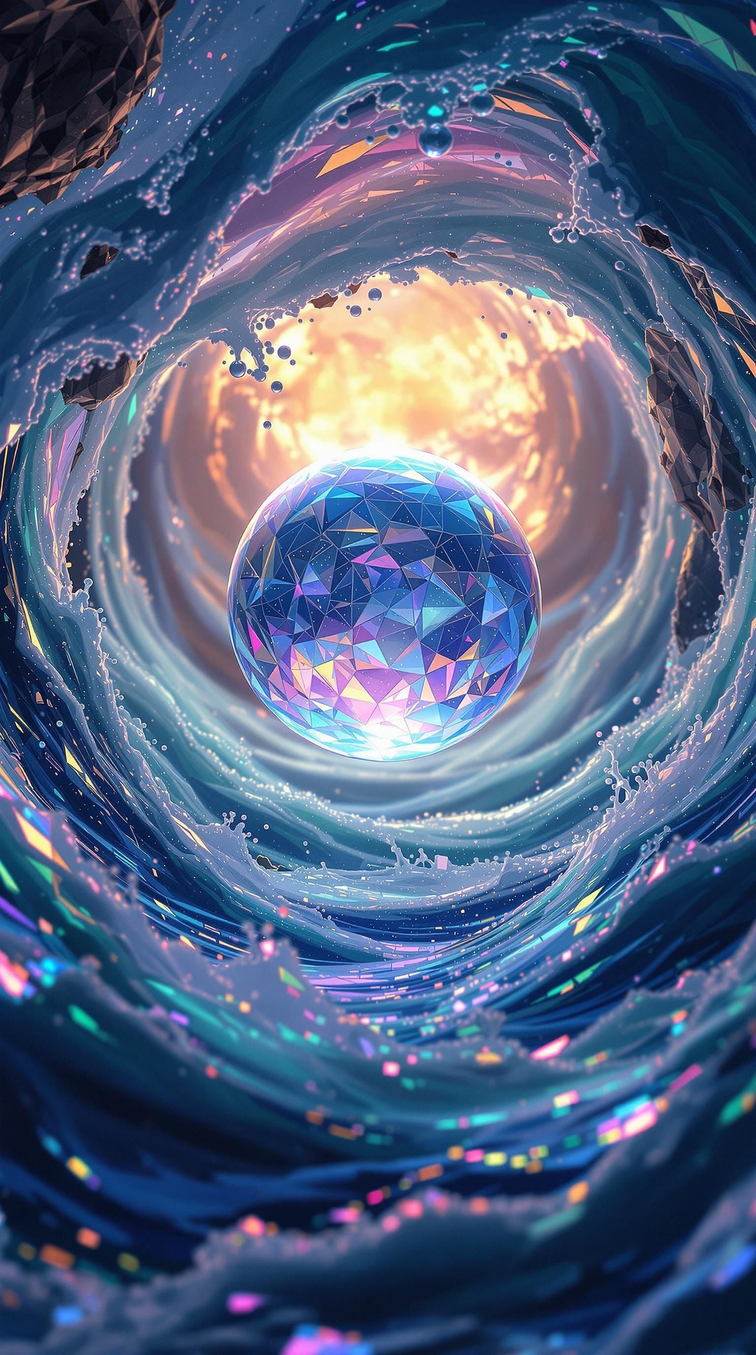 Iridescent Vortex of Synthetic Waves in a Pocket Dimension