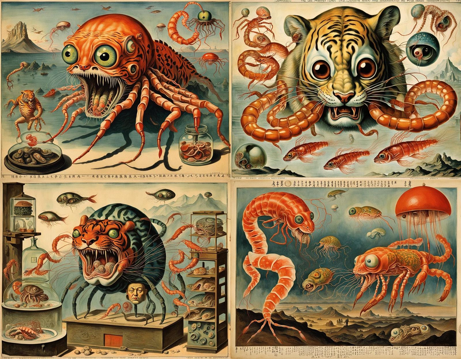 Grotesque Laboratory Mutant in Surrealist Style