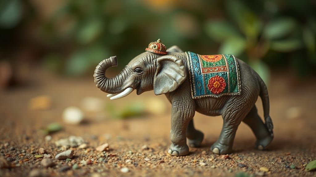 Miniature Elephant in a Surreal Style