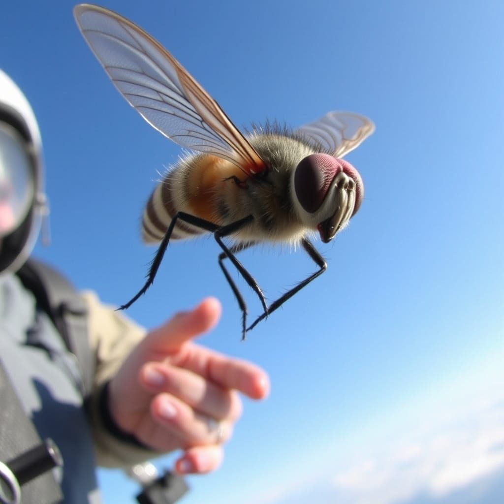 AI Generated Image of a Fly in Flight