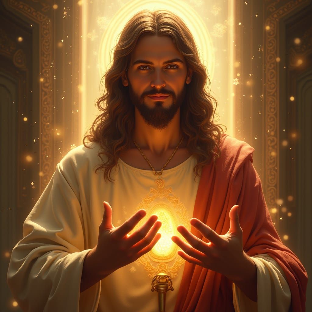 Radiant Portrait of Jesus Christ in Digital Art Style