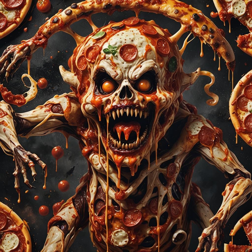 Terrifying Pizza Monster Concept Art