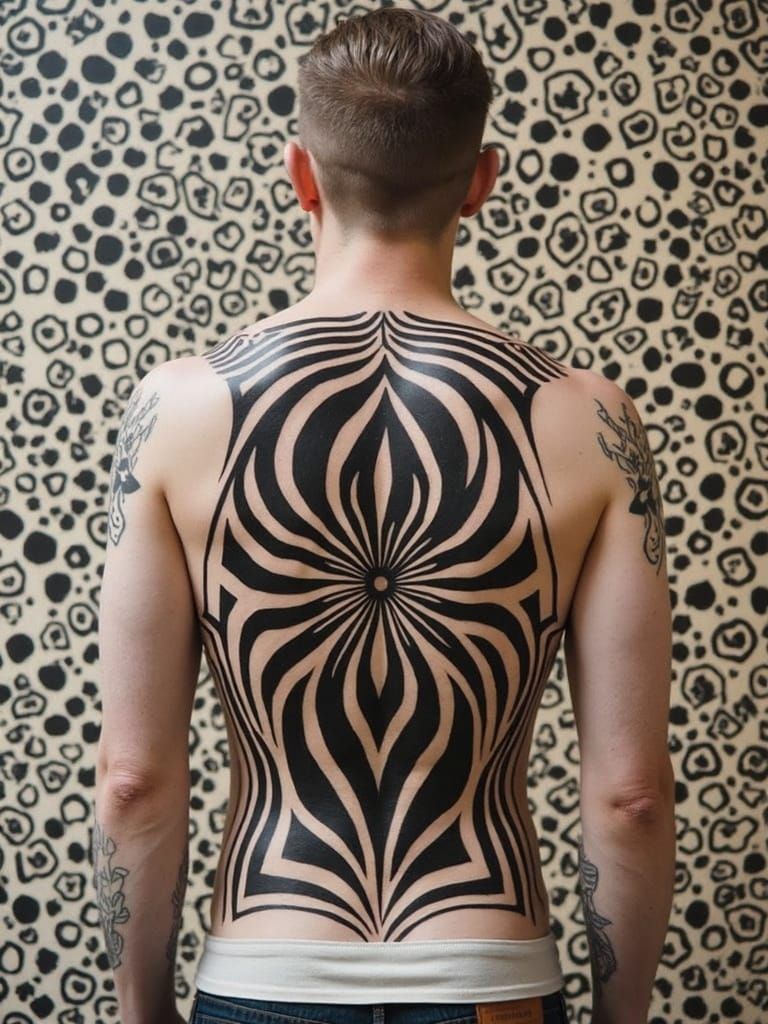 Symmetrical Back Tattoo Design