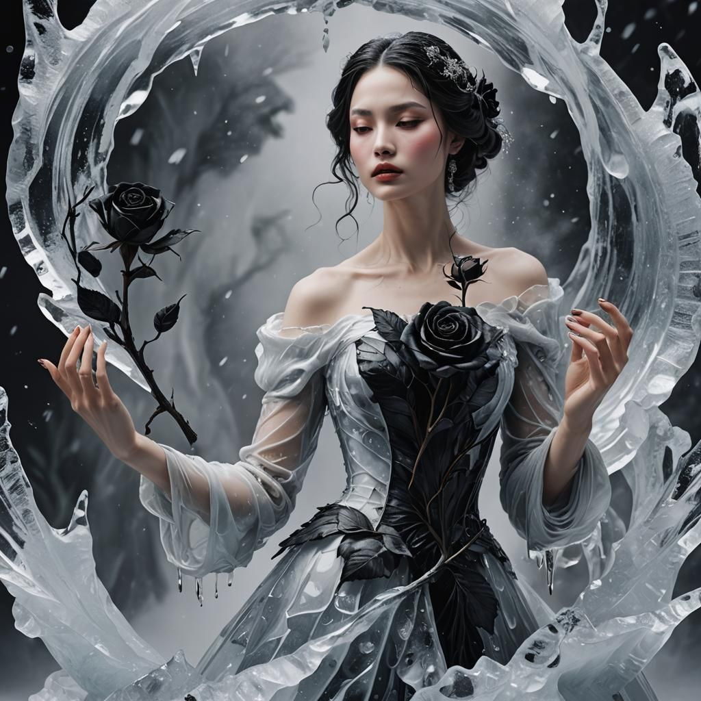 Ice Woman Transforms With Black Rose Touch