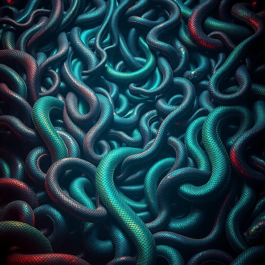 Intricate Serpentine Tapestry in Hyper-Realistic Style