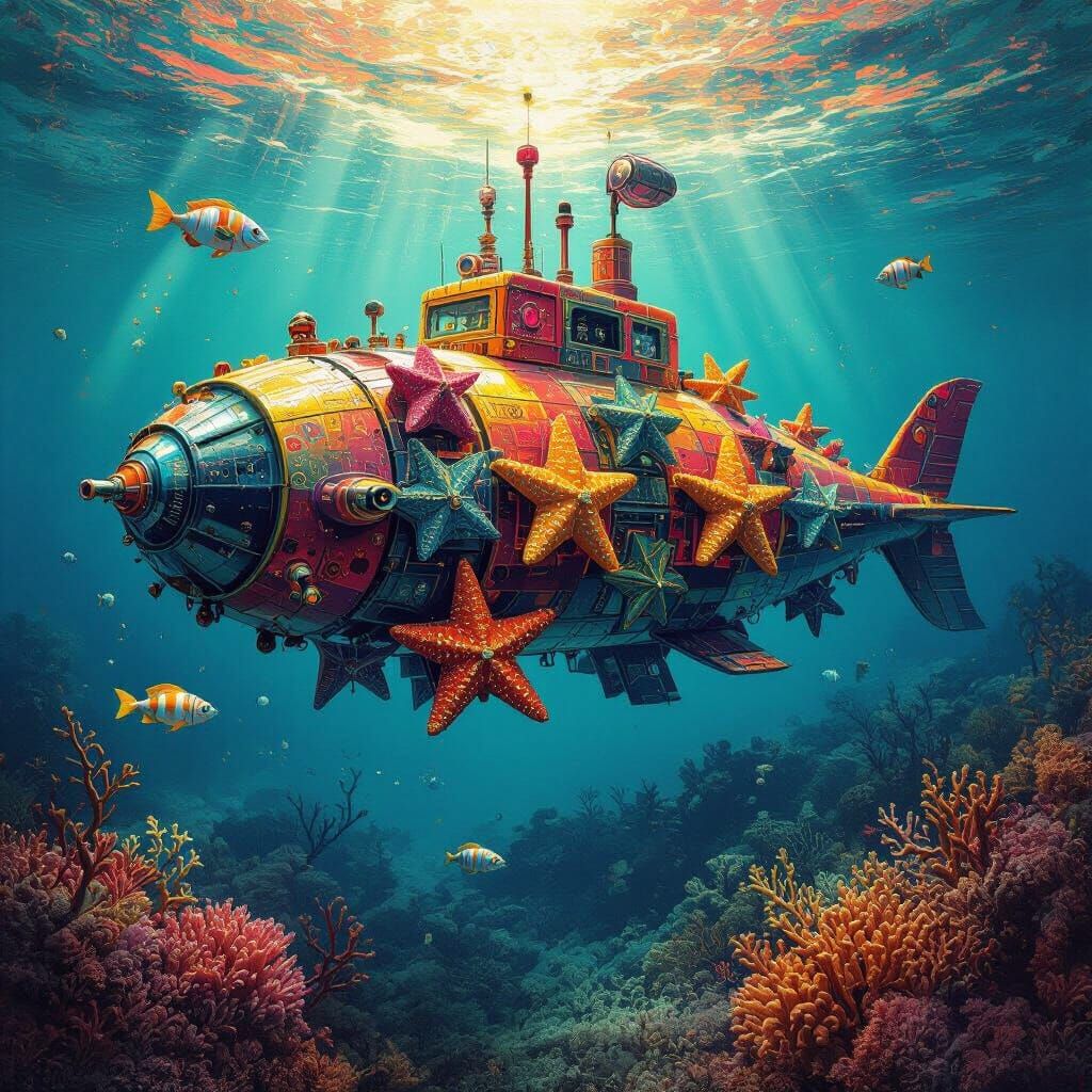 Psychedelic Math Abstraction with Cubed Starfish