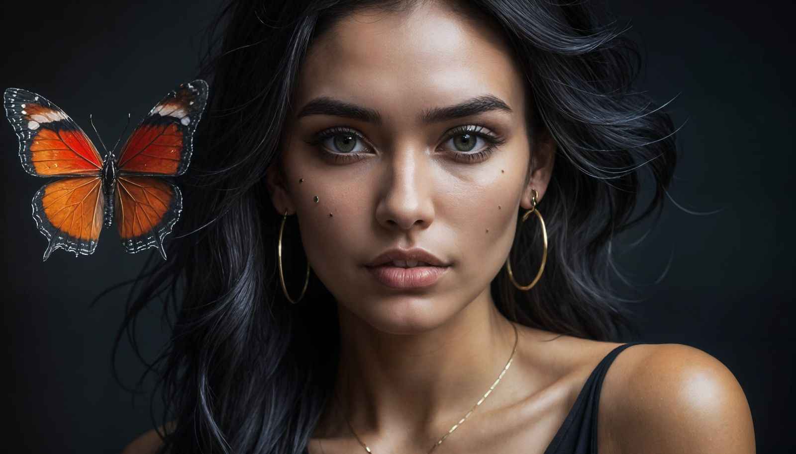 Confident Young Woman in Edgy Portraiture