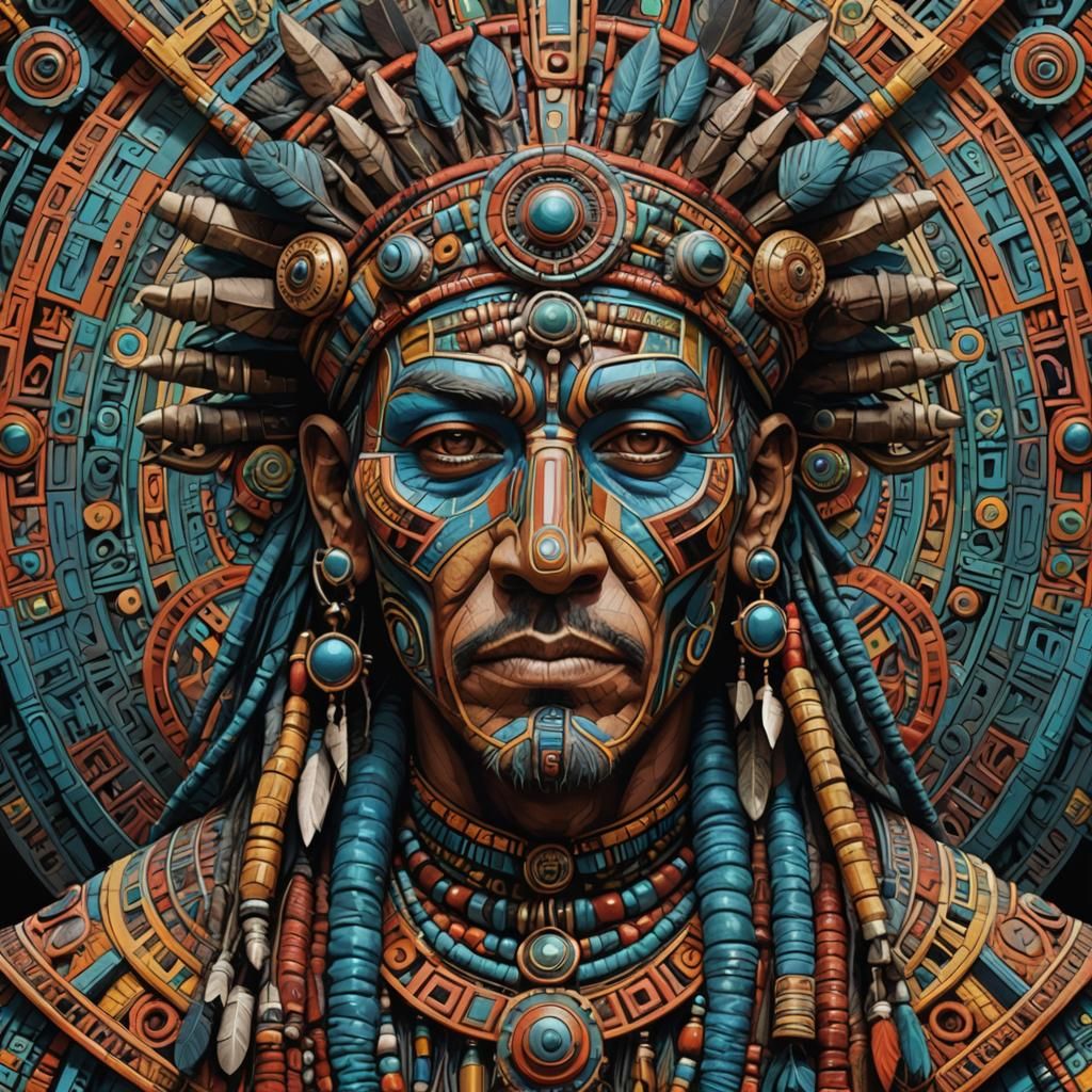 Detailed Shaman in Triadic Colors