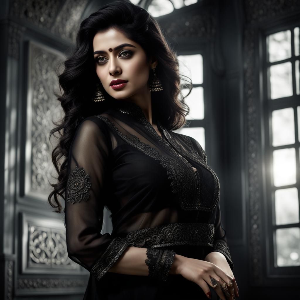 Sheer Kurti Portrait: Hyperrealistic and Atmospheric