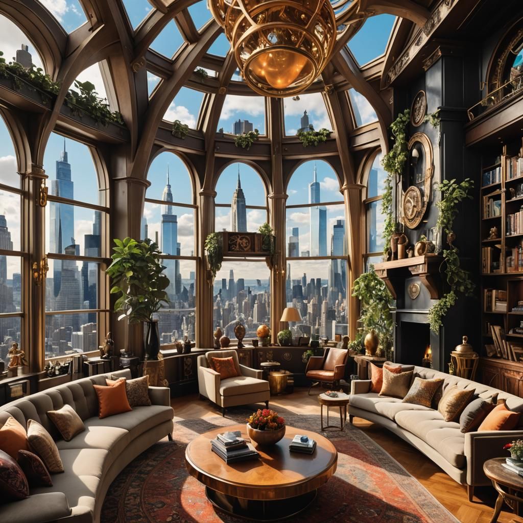 Maximalist Penthouse Interior in Lord of the Rings Style