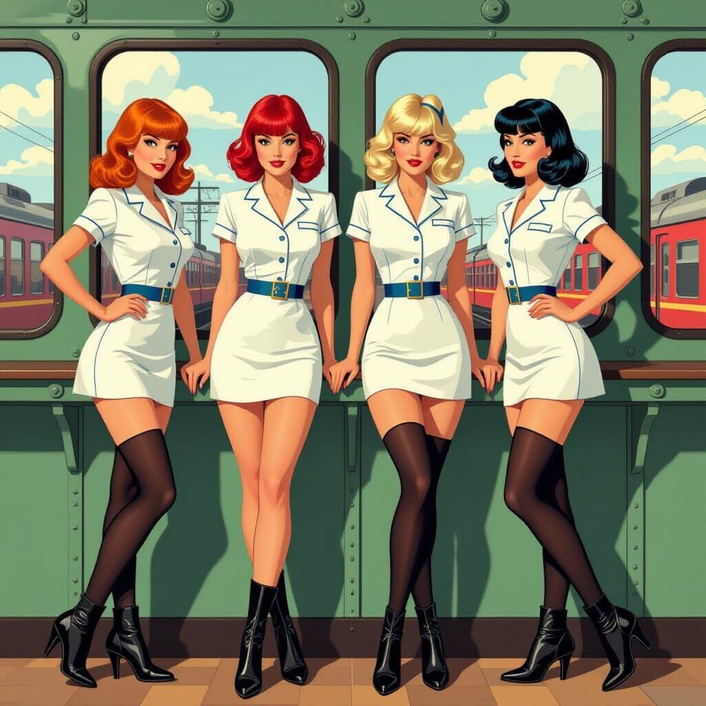 Vintage Signal Box Pin-Up Girls