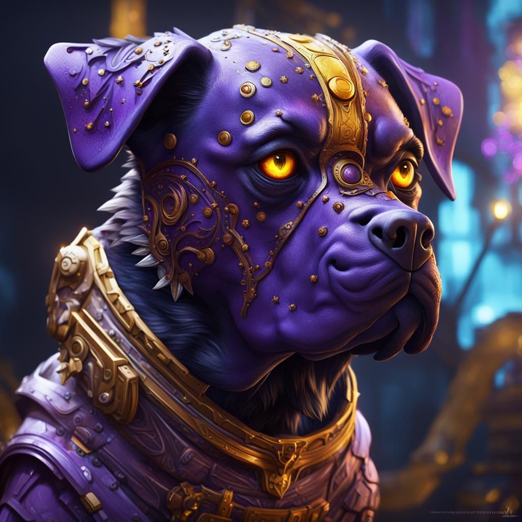 Exotic Hybrid Dog in Dark Fantasy Style