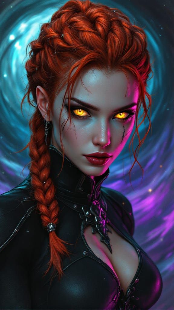 Striking Portrait of a Powerful Woman with Red Hair