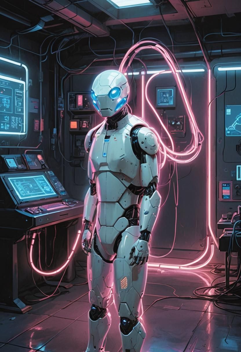 Dormant Cyberpunk Turtle Robot in Lab