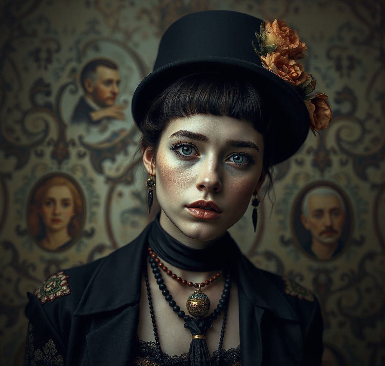 Psychedelic Female Portrait in Mixed Media Style