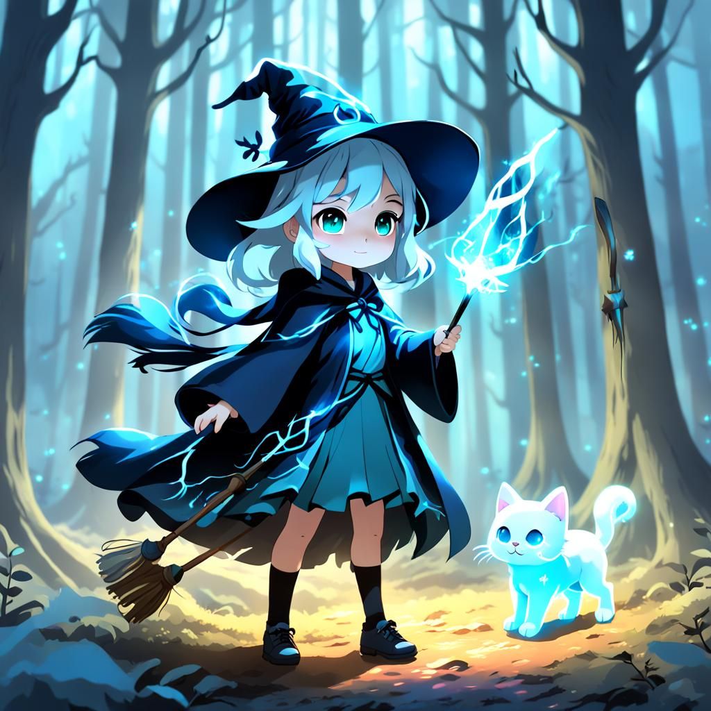 Little Witch Patronus Spell: Anime Style 3D Art