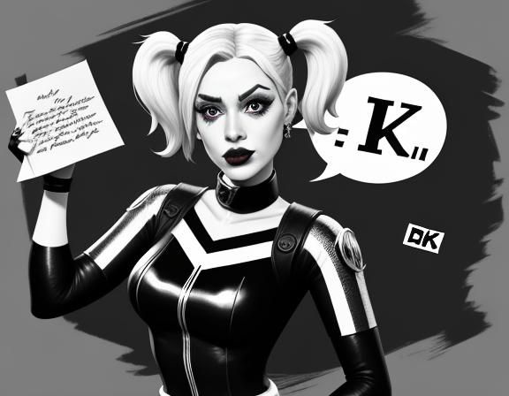 Harley Quinn in Lichtenstein Pop Art Style