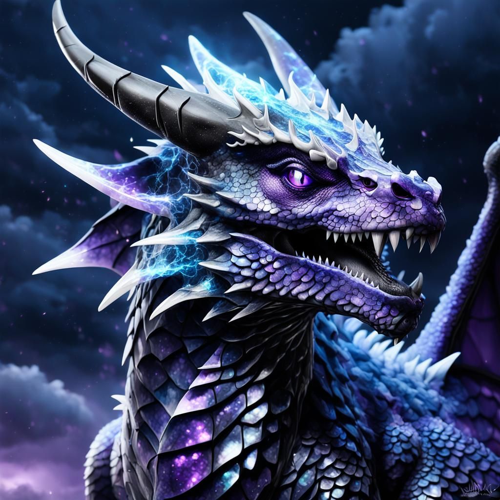 Majestic Amethyst Dragon in Hyper-Realistic Digital Art