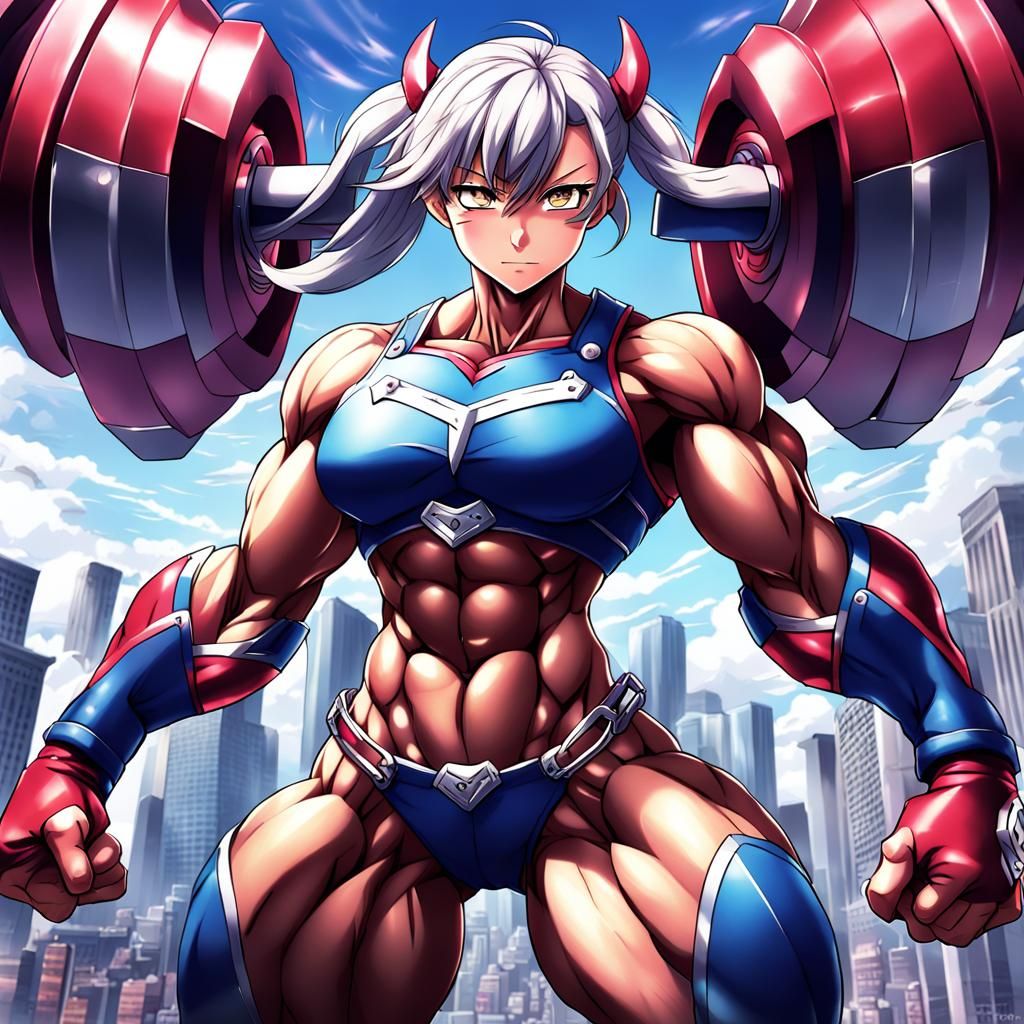 Muscular Female Cupid in Anime Style