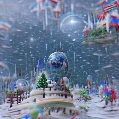 Snow Globe Winter Fantasy World in 3D