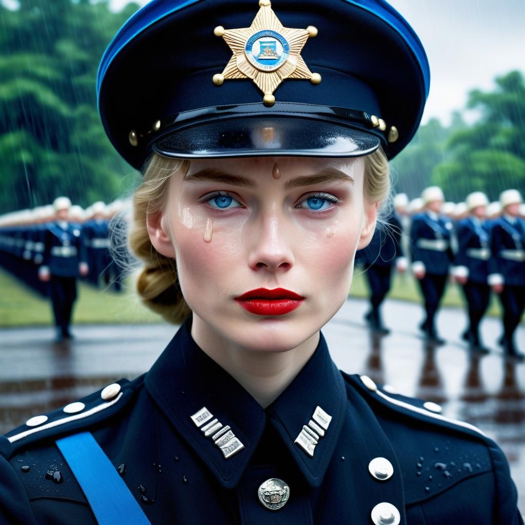 Blond Russian Soldier Portrait in Digital Illustration Style