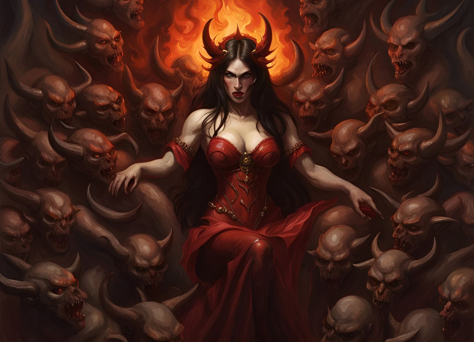 Lilith, Queen of Hell with Fiery Eyes