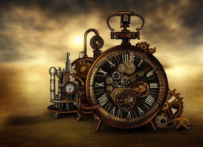Steampunk Time Travelers in High Resolution