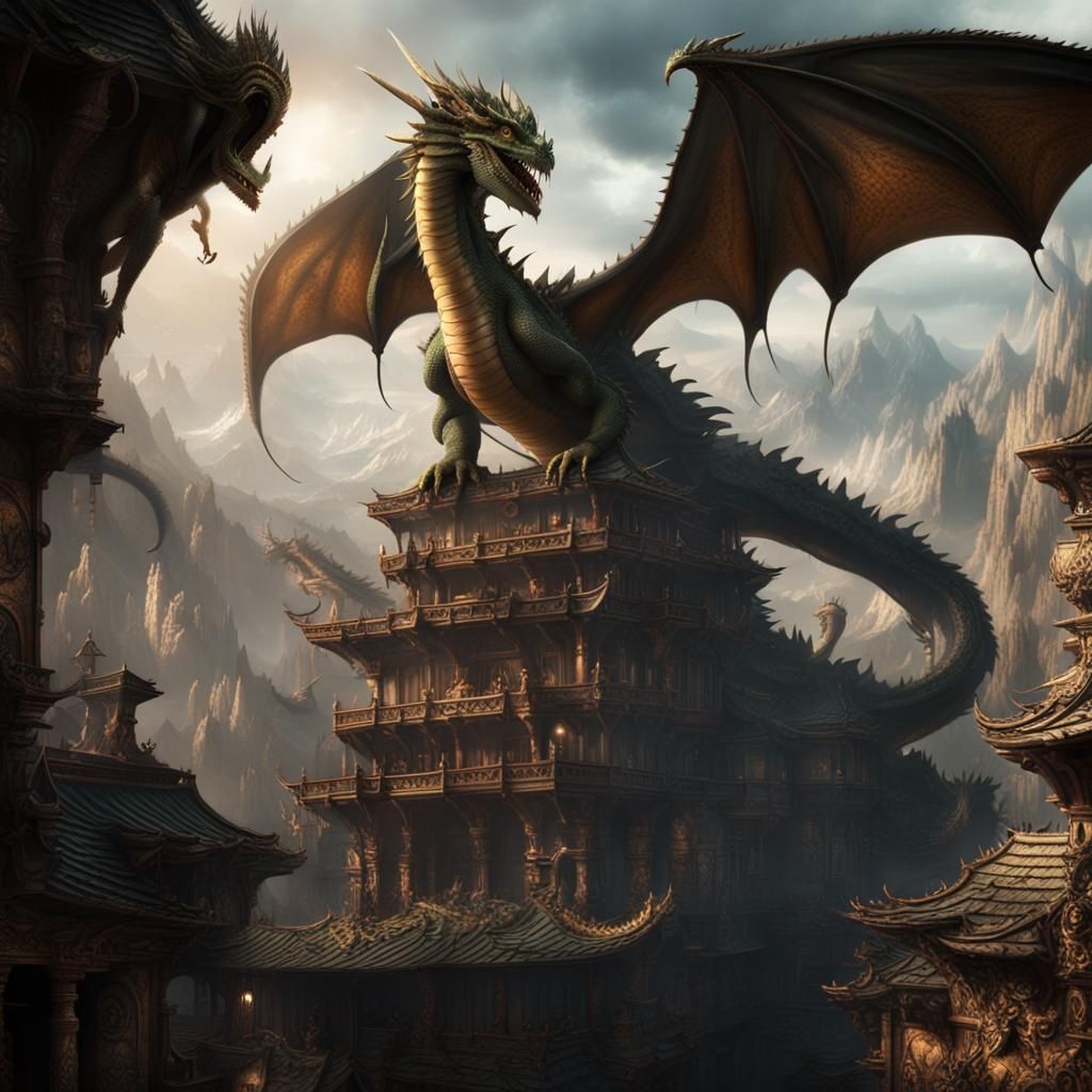 Epic Dragons in Dramatic Digital Painting