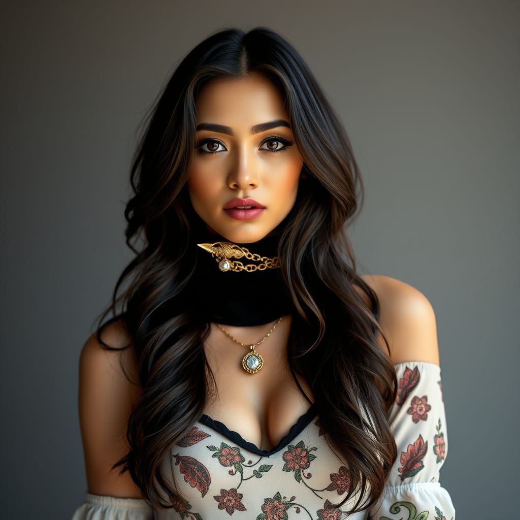 Stunning Young Woman Outfit Showcase