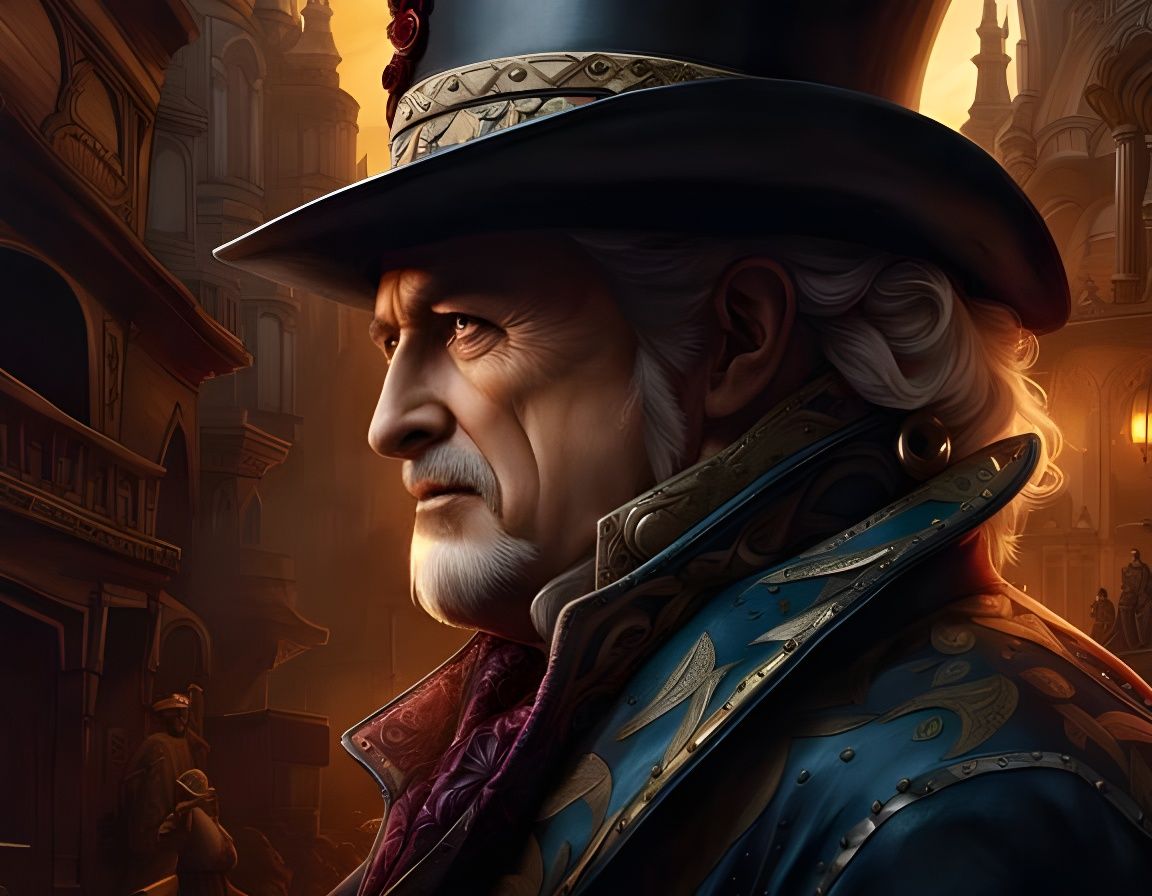 Mad Hatter Portrait in Post-Apocalyptic City