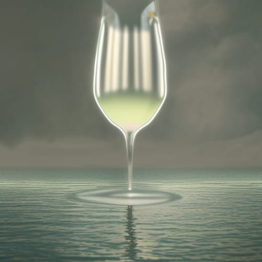 Pastel Wine Glass with Sparkling Water