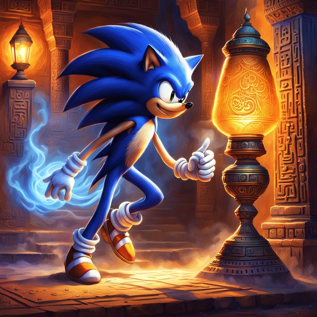 Sonic the Hedgehog Majin Emerges from Desert Lamp