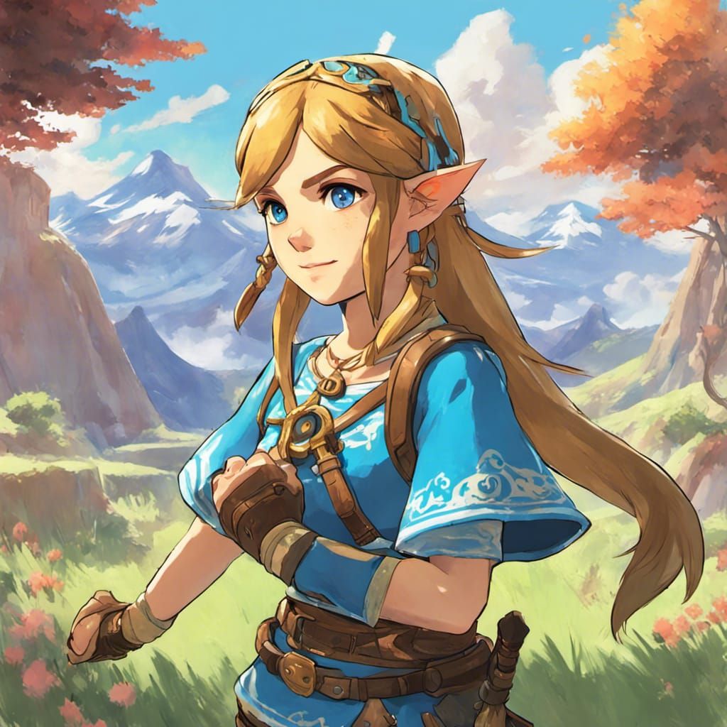 Girl in Breath of the Wild Style