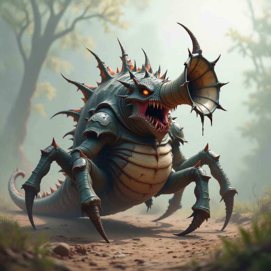 Grotesque Draconic Arachnid Consumes Rivals to Evolve